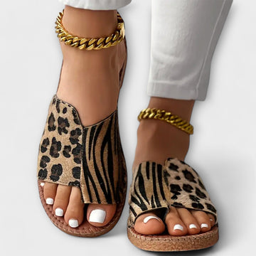 Clara™ - Sandali in Stampa Animale Bicolore