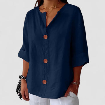 Noora™ | Blusa in lino rilassata per un'eleganza senza tempo