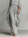 Completo Chiffon Grigio Donna Spalle Nude e Silhouette Svasata