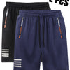 2 pezzi di pantaloni corti casual da uomo per sport all'aperto - Pantaloni corti estivi casual da uomo con tasche con zip, design semplice a tasche multifunzionali, adatti per l'uso quotidiano, corsa, fitness e viaggi all'aperto. Tessuto in maglia 100% po