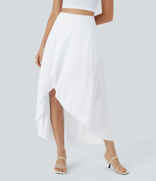 Natalia | Gonna Elegante e Confortevole con Spacco Bianco