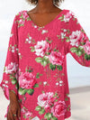 Alessia® – Blusa con Scollo a V con Motivo Floreale