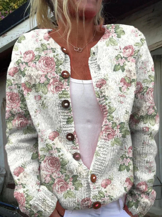 Freya™ | Maglione con Bottoni a Fiori per Donna