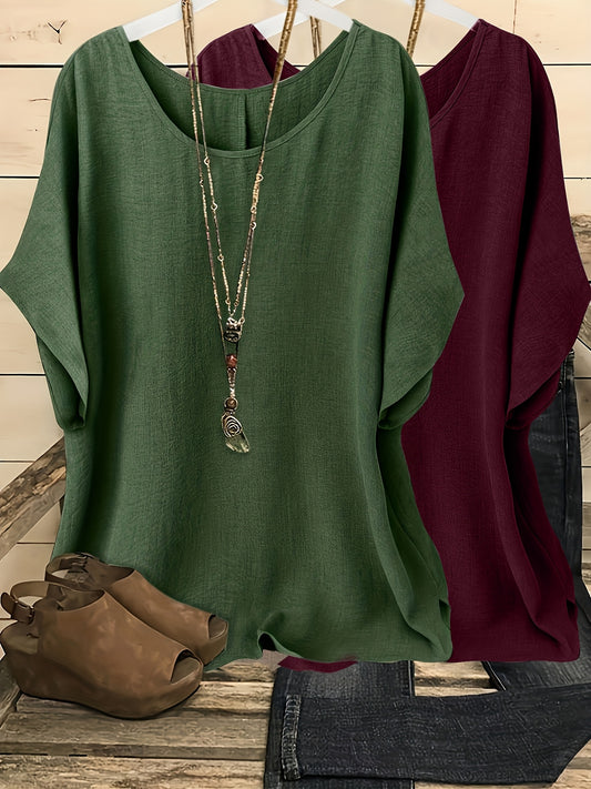 Set di 2 Bluse Morbide con Maniche Ampie
