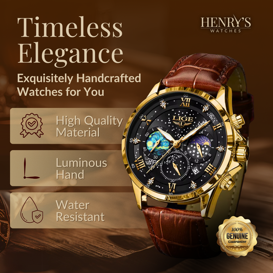 Orologio Elegante con Fase Lunare