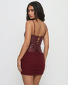 ABITO MINI CON PAILLETTES E SCHIENA A CORSETTO