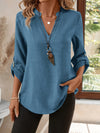 Blusa Fluida con Scollo Aperto