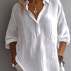 Camicia Lunga in Lino con Collo a V