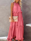 Ilona - Abito a Collo Halter con Volant e Maxi Tasche