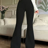 Pantaloni Flared a Vita Alta in Nero