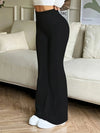 Pantaloni Flared a Vita Alta in Nero