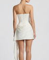 VESTITO MINI CORSET CON DRAPPEGGIO E NASTRO