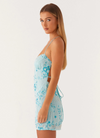 VESTITO MINI RICAMATO CON SCHIENA INCROCIATA