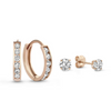 Naja - Set di Orecchini con Pietre Brillanti in Oro 14k