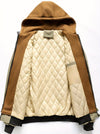 Giacca da Uomo con Cappuccio in Colore Unito - Giacca con Zip in Vestibilità Larga, Con Zip Frontale a Lunghezza Completa, Foderata per Primavera/Autunno/Inverno, Abbigliamento Casual (Nessuna Cintura Richiesta)