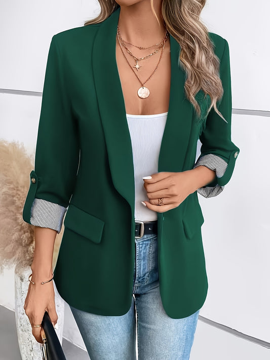 Blazer Leggero Monopetto con Manica Risvoltata