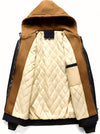 Giacca da Uomo con Cappuccio in Colore Unito - Giacca con Zip in Vestibilità Larga, Con Zip Frontale a Lunghezza Completa, Foderata per Primavera/Autunno/Inverno, Abbigliamento Casual (Nessuna Cintura Richiesta)