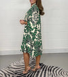 Fenella - Abito Midi Stampato con Scollatura a V