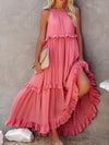 Ilona - Abito a Collo Halter con Volant e Maxi Tasche