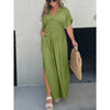 Gisella - Abito Maxi con Scollatura a V e Spacco