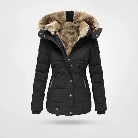 Elvira™ – Giacca invernale con colletto in pelliccia e taglio snello