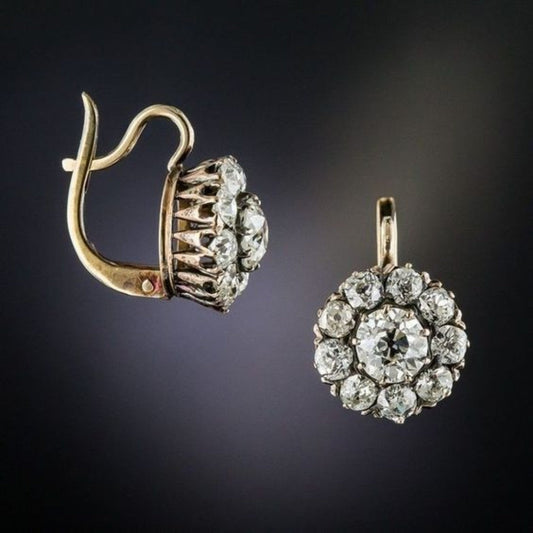 Orecchini Vintage Esclusivi in Oro con Intarsio di Gemme
