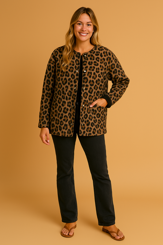 Mila™ | Giacca alla Moda con Motivo Leopardo