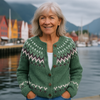 Freya™ | Cardigan Chic a Maglia Larga con Motivo