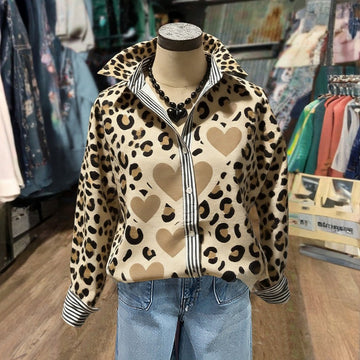 Camicetta Vintage Con Stampa Leopardo
