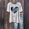 T-Shirt Vintage Con Stampa Cuore