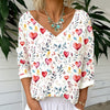 T-Shirt Casual Stampata Cuore
