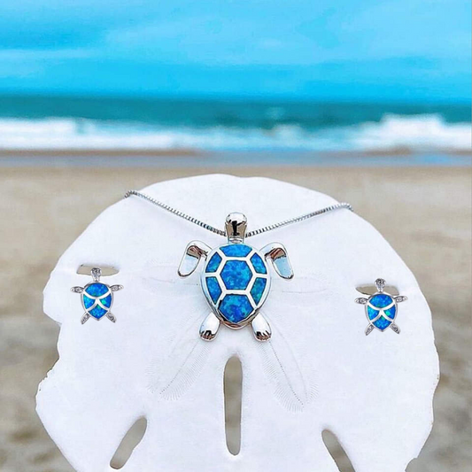 Set di Gioielli con Tartaruga di Opale