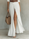 Abito Maxi Collo Rovesciato Maniche Lunghe