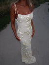 LILY - Abito Maxi Floreale Con Spalline Regolabili