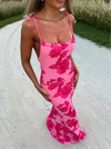 LILY - Abito Maxi Floreale Con Spalline Regolabili