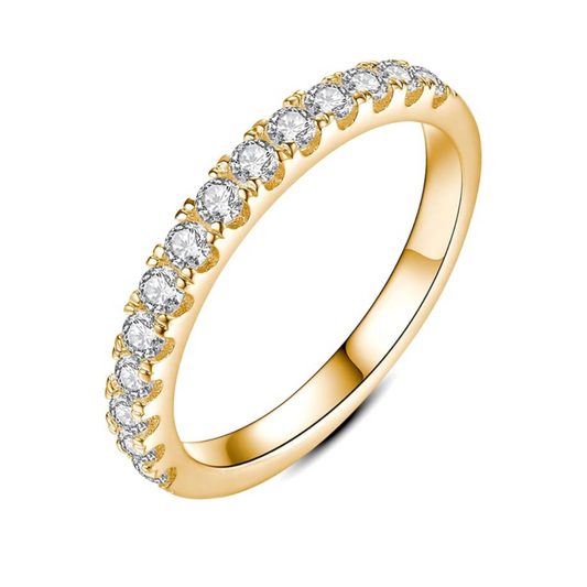 Emilie – Anello nuziale con Moissanite in Oro 18k