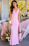 Farida - Abito Maxi in Pizzo Rosa