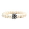 Bracciale con zampa decorato con perline di pietre naturali