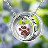 Collana con urna a forma di zampa in acciaio inossidabile