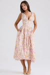 Ariana - Vestito Midi Flare con Corsetto e Scollatura a V