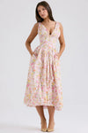 Ariana - Abito Midi Flare con Scollatura a V
