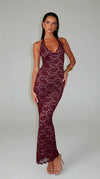 ABITO LUNGO IN PIZZO HALTER
