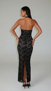 ABITO LUNGO IN PIZZO HALTER