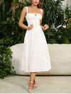 Vana - Abito Midi Bianco con Corsetto e Lacci