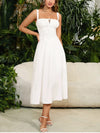 Vana - Abito Midi Bianco con Corsetto e Lacci
