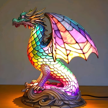 Gribouille – Lampada drago magica in vetro colorato