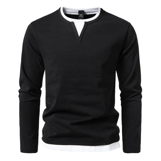 Ryan – Maglia a Maniche Lunghe con Collo a V, Stile Moderno