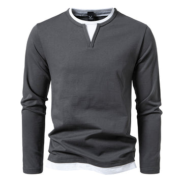 Ryan – Maglia a Maniche Lunghe con Collo a V, Stile Moderno