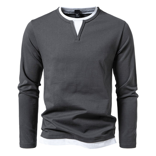 Ryan – Maglia a Maniche Lunghe con Collo a V, Stile Moderno