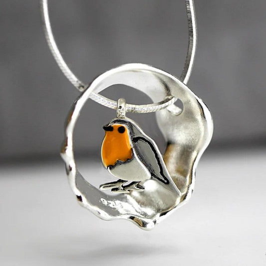 Collana con pettirosso